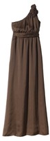 Thumbnail for your product : Women's Satin OneShoulder Rosette Maxi Bridesmaid Dress Neutral Colors - TEVOLIO
