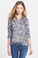 Thumbnail for your product : Foxcroft 'Santorini' Paisley Print Wrinkle Free Cotton Shirt (Petite)