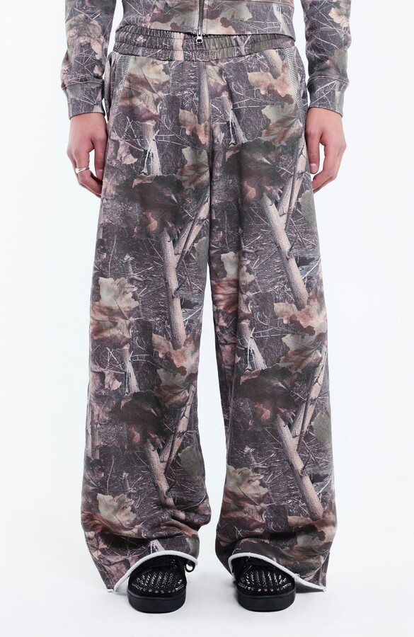 Jaded London Woodland Camo Print Monster Sweatpants