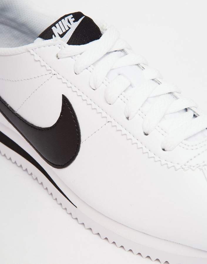 Nike Leather White Cortez Trainers - ShopStyle