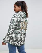 Thumbnail for your product : Brave Soul Plus rain mac in camo