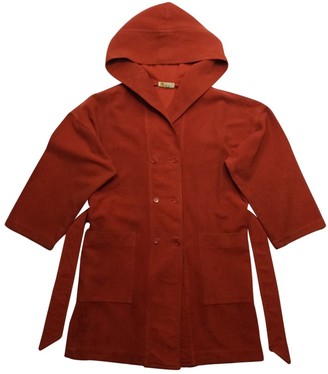 Issey Miyake Orange Velvet Trench coats