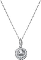 Thumbnail for your product : Love Diamond 9ct White Gold 8 Point Diamond Vintage-Inspired Solitaire Pendant Necklace