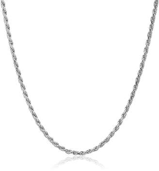 DAY Birger et Mikkelsen Amazon Collection Sterling Ladies Italian 2.2 mm Diamond-Cut Rope Chain Necklace, 18"