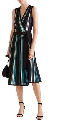 Diane von Furstenberg Cadenza Metallic Stretch-Knit Wrap Dress