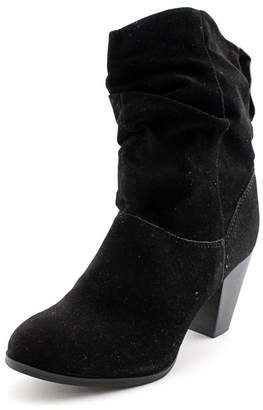 Rampage Womens TRIXEN Suede Round Toe Cowboy Boots, Black, Size 7.0