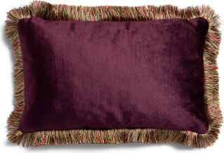 TJMAXX 13X20 Luxury Velvet Fringe Feather Filled Pillow, Cotton/Rayon