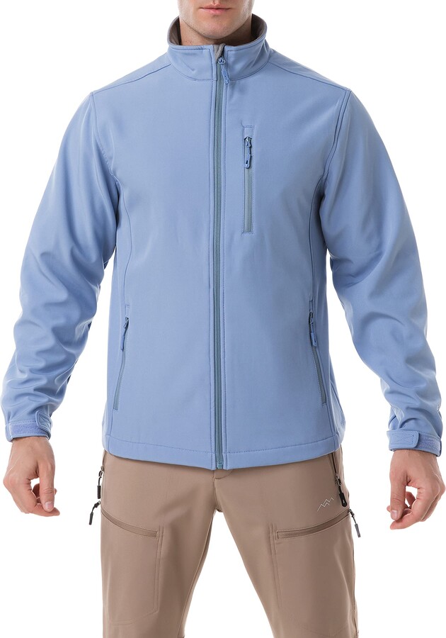 Mens Windproof Softshell Zip-Front Fleece-Lined Jacket Winter Outerwear Trailside Supply Co 