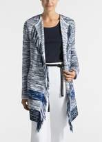 Thumbnail for your product : St. John Vertical Fringe Multi Tweed Waterfall Cardigan