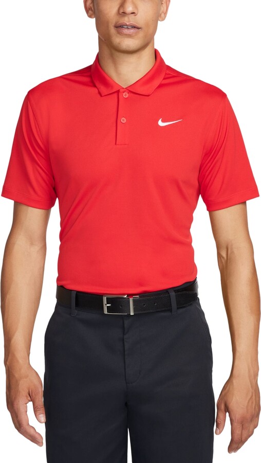 Nike Men's Relaxed Fit Core Dri-fit Short Sleeve Golf Polo Shirt - White/Black