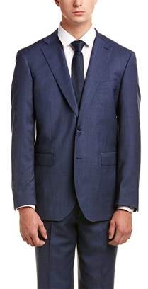 Zanetti Napoli Modern Fit Wool Suit With Flat Pant