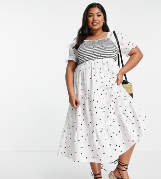 plus size green polka dot dress