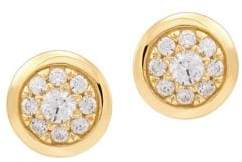 Lord & Taylor 14K Yellow Gold and 0.25 TCW Diamond Oval Stud Earrings