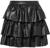Stella McCartney - Anika Tiered Faux Leather Mini Skirt - Black