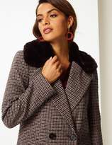 Thumbnail for your product : Marks and Spencer Checked Faux Fur Double Breasted Coat