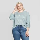 Thumbnail for your product : Grayson Threads Women's Being Kind Is Cool Plus Size Long Sleeve Graphic Sweatshirt Juniors') - Blue