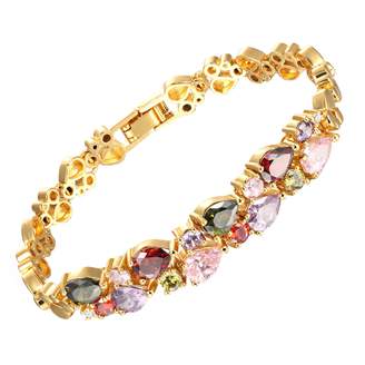 D.B.MOOD Women's Luxury Platinum Plated Cubic Zirconia Diamond Inlaid Bracelet Wedding Jewelry