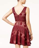 Thumbnail for your product : City Studios Juniors' Contrast Lace Fit & Flare Dress
