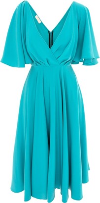 Louis Vuitton® Nautical Print Butterfly Sleeve Dress Blue. Size 42