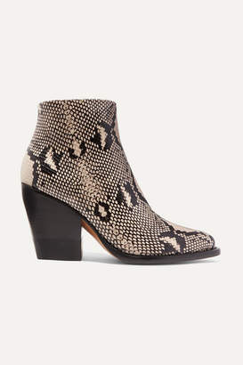 Chloé Rylee Snake-effect Leather Ankle Boots - Snake print