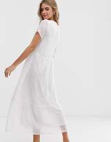 Thumbnail for your product : Pieces textured smock maxi dress