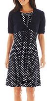 Thumbnail for your product : JCPenney Perceptions Polka Dot Print Dress with Jacket - Petite