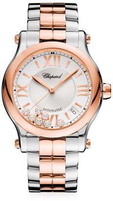 Chopard Happy Sport 18K Rose Gold, Stainless Steel & Diamond Bracelet Watch