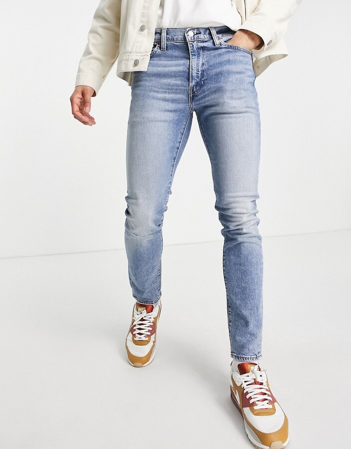 Levi's 510 skinny fit jeans in hard hitter distressed flex stretch light  indigo worn in wash - ShopStyle
