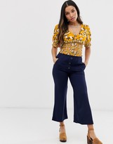 Thumbnail for your product : Brave Soul Petite shirred detail top in floral print