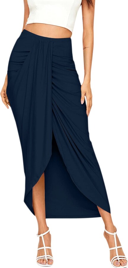 Goosuny Women Wrap Skirts Elegant for Work Party Business Casual