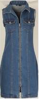 Thumbnail for your product : boohoo Zip Front Power Stretch Denim Bodycon Dress