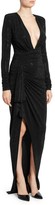 Thumbnail for your product : Alexandre Vauthier Long Sleeve Stretch Jersey Embroidered Gown