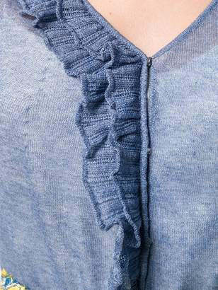 L'Autre Chose ruffle trim knitted top