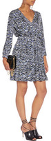 Thumbnail for your product : Just Cavalli Pleated Zebra-Print Stretch-Jersey Mini Dress