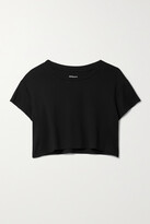 Thumbnail for your product : All Access Cropped Pima Cotton And Micro Modal-blend Jersey T-shirt - Black