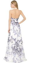 Thumbnail for your product : Lela Rose Printed Voile Halter Gown