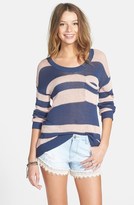 Thumbnail for your product : Billabong 'Shoreline Haze' Variegated Stripe Sweater (Juniors)