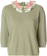 Valentino - floral collar knit top 