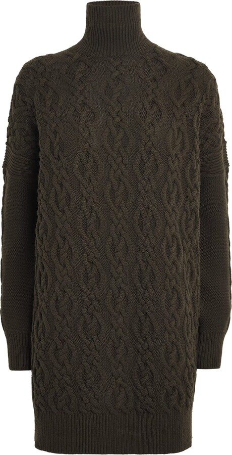 Max Mara Wool-Cashmere Cable-Knit Mini Dress