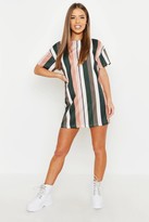 Thumbnail for your product : boohoo Petite Tonal Short Sleeve Shift Dress