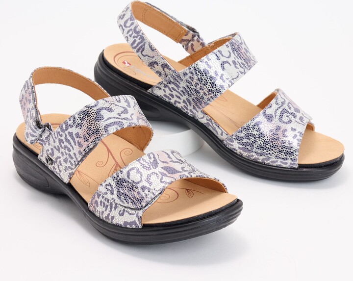 Revere Goldie Leather Adjustable Strap Sandals- Como