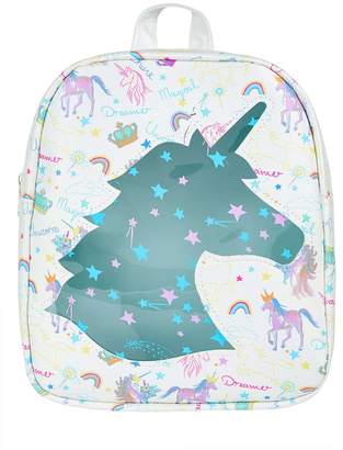 Monsoon Girls Cosmic Rainbow Unicorn Backpack - Silver