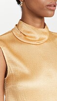 Thumbnail for your product : Sally LaPointe Smocked Satin Draped Neck Shift Tank