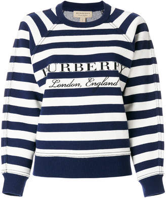 Burberry striped logo print sweatshirt