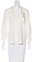 Thumbnail for your product : Derek Lam 10 Crosby Textured Long Sleeve Blouse