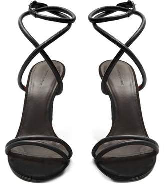 Isabel Marant Abigua Tie Ankle Leather Sandals - Womens - Black