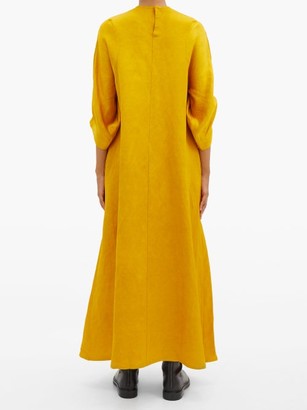 Toogood The Oil Rigger Linen-blend Swing Maxi Dress - Yellow