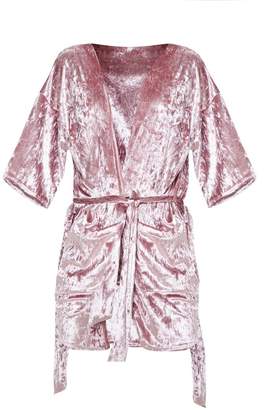 PrettyLittleThing Pink Velvet Robe