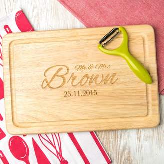 Dust and Things Personalised Wooden Anniversary Cutting Board