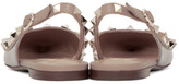 Thumbnail for your product : Valentino Grey Garavani Patent Rockstud Slingback Ballerina Flats